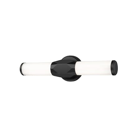 Z-Lite Cooper Vanity, 1-Light, 18 In.W x 4 In.L x 4.75 In.H, Matte Black/Frosted 1010-18W-MB-LED